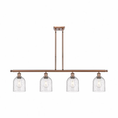 Bella - 4 Light Stem Hung Island In Industrial Style-10 Inches Tall and 48 Inches Wide