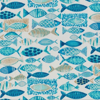 Hooked Seaside Blue Rectangular Outdoor Throw Pillow Set