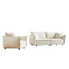 88"Modern Living Room  Triple Sectional Stylish Chenille Fabric,for Apartments,Living Rooms,Thickly Padded Seat/Back/Armrests, with 2  Pillows - 3 of 4
