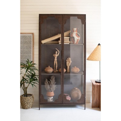 Modern Metal and Glass Cabinet 71" Tall by Kalalou