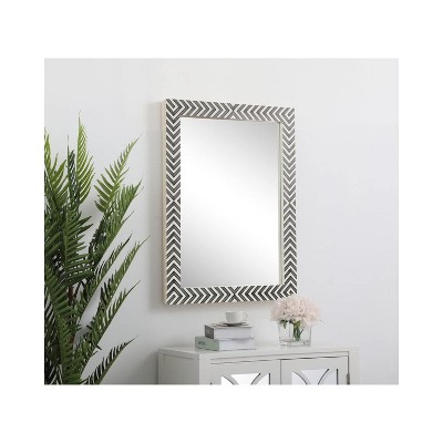 Chevron Hand Painted Rectangular Frameless Vanity Mirror