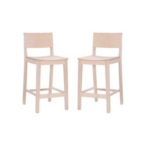 Set of 2 23.75" Elizabeth Solid Wood Counter Height Barstools - Linon - 1 of 4