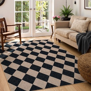 Lahome Diamond Grid Faux Jute Rectangular Indoor Area Rug - 1 of 4