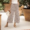 Amaryllis Women's Wide-Leg Printed Pants Lightweight Relaxed Fit Elastic Waist Versatile Flowy Ruffled Hem Trendy Design - 2 of 4