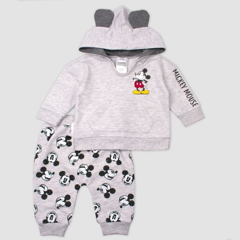 Boys' Mickey Mouse Fleece Set - Gray 3-6m :