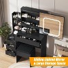 Vanity Desk with Mirror and LED Lights, Makeup Vanity Desk with Sliding Lighted Mirror - 3 of 4