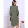 INSPIRE CHIC Women's Casual 3/4 Sleeve Collared Lightweight Cover Up Button Down Shirt Dress - 3 of 4