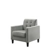 Velvet Accent Armchair with Tufted Back, Full Foam Seat and Square Arms for Living Room - 2 of 4