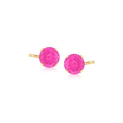 Ross-Simons 2.00 ct. t.w. Pink Topaz Martini Stud Earrings in 14kt Yellow Gold