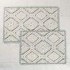 Diamond Trellis Boho Chic Textured Machine Washable Bath Rugs, Set of 2 by Blue Nile Mills - 2 of 4