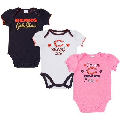 NFL Chicago Bears Infant Boys' AOP 3pk Bodysuit - 0-3M