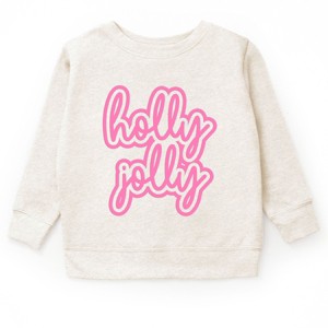 Holly Jolly Outline Puff - Youth Graphic Sweatshirt - 1 of 4