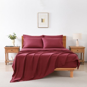 Marcielo 4/6 Pcs Soft Solid & Embroidery Bed Sheets Set - 1 of 4