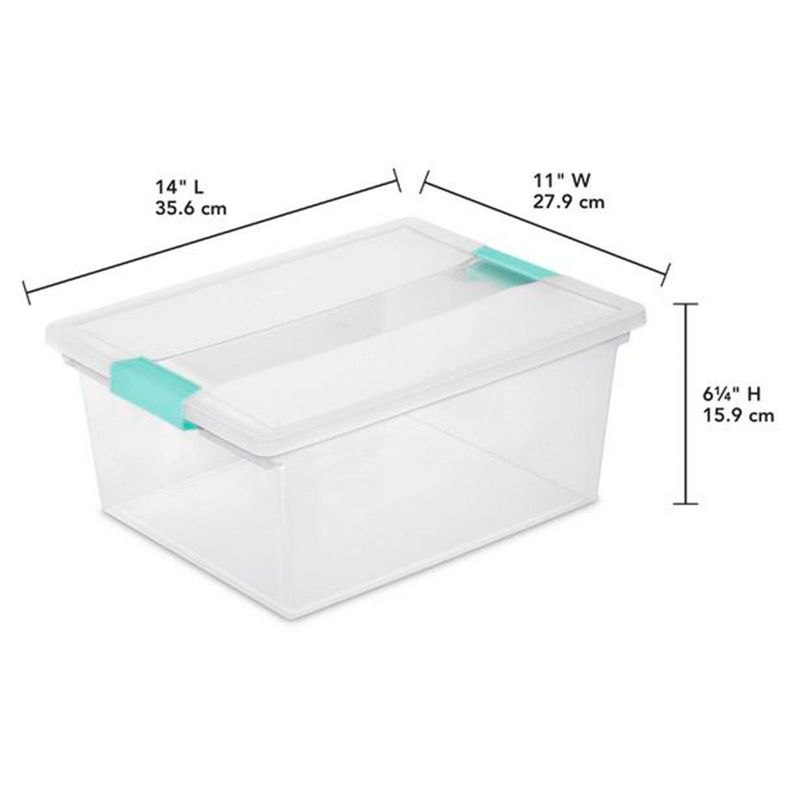Sterilite 64 Qt Latching Box Large Stackable Clear Plastic Storage Totes, 6 Pack & Deep Clip Container Bins for Organization and Storage, 4 Pack, 4 of 7
