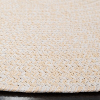 Beige Wool 5' Round Handmade Braided Area Rug