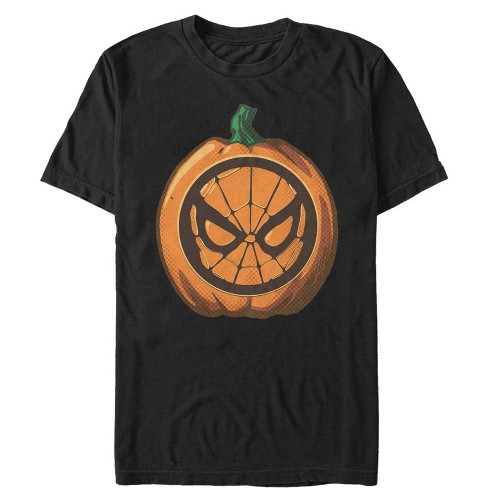 Men's Marvel Halloween Spider-Man Mask Pumpkin T-Shirt - image 1 of 4