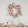 Northlight Champange and Pink Flower Wreath, 24-Inch, Unlit - 2 of 4