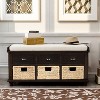 NicBex Shoe Rack Bench Shoe Storage Organizer Rustic Storage Bench with 3 Drawers and 3 Rattan Baskets for Entryway Bedroom - 4 of 4