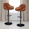 Yaheetech 2pcs Upholstered Adjustable Height, Swivel Bar Stools Set - 2 of 4