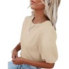 Women's Lightweight Short Sleeve Crewneck Sweaters Knit Pullover Tops with Casual Crochet Sleeve Blouse,Apricot(Basic Sleeve) - S - 2 of 3
