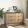 CAVINAS Natural 6-Drawer Dresser Buffet Cabinet Storage Sideboard with Handles,Freestanding Cabinet for Kitchen,Dining Room,Living Room - 2 of 4