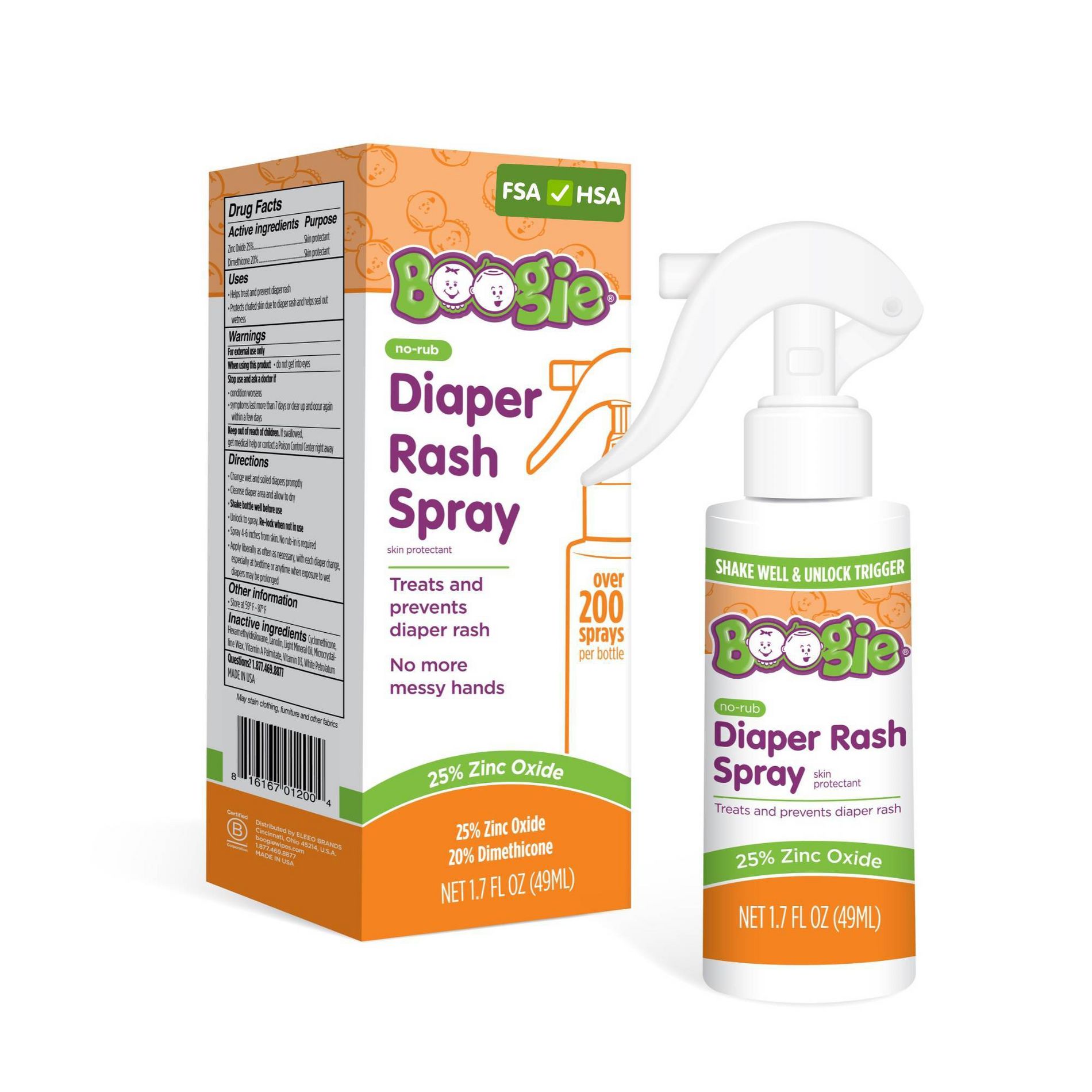 Boogie Wipes Diaper Rash Spray - 1.7 fl oz