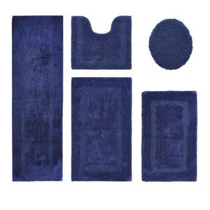 Lux Premium 100% Cotton Tufted Solid Reversible 5 PC Bath Rug Set – Ultra-Soft, Water-Absorbent, Durable, Machine Washable Bathroom Rug - 1 of 4