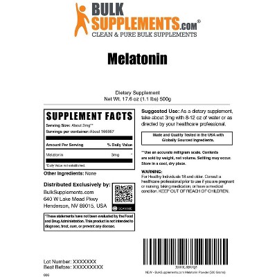 BulkSupplements Melatonin Powder