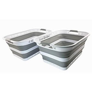 SAMMART 42L (11 Gallons) Collapsible Plastic Laundry Basket / Washing Tub - 1 of 4