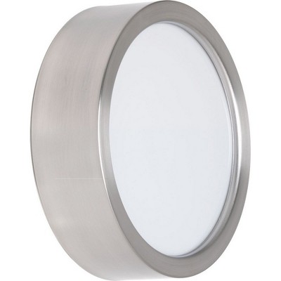 Brushed Nickel 9" LED Flush Mount Ceiling Light with Acrylic Shade