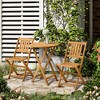 Aghana Digitals Foldable 3-Piece Acacia Wood Bistro Set: Teak Slatted Patio Furniture with 2 Chairs - 2 of 4