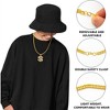 Joyfy 2 pcs Dollar Gold Pendant Chains Necklaces, Hip Hop Money Dollar Sign Chain Necklace Jewelry Halloween Accessory for Men Women Dress Up Party - 2 of 4