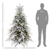6ft Artificial Prelit Christmas Tree with Warm White LED Light and Snow Flocked Branches, Metal Base - 3 of 4