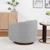 SEYNAR Modern Glam Boucle Fabric Round 360 Degree Swivel Barrel Chair Set of 2 - 3 of 4