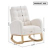 Akoasm Modern Rubber Wood Rocking Chair With High Back, Footrest For Living Room & Bedroom-Cream White - 2 of 4