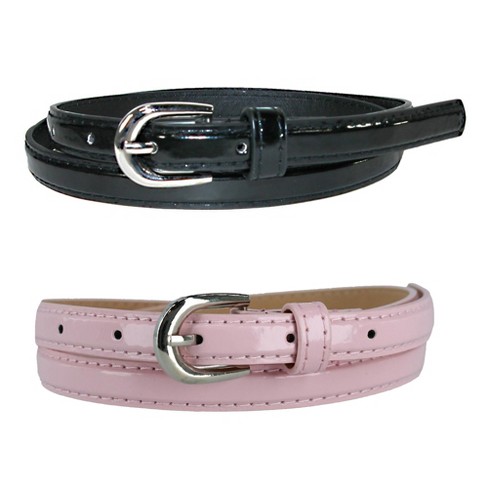 Ctm Women's Skinny Dress Belt (pack Of 2 Colors) : Target