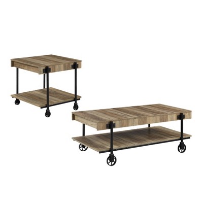 2pc Huntingdale Industrial Coffee Table Set - miBasics