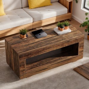 Hommoo 43.3" Modern Farmhouse Coffee Table with Storage - 1 of 4