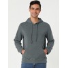Lars Amadeus Men's Pullover Solid Long Sleeves Hooded Sweatshirts with Pocket - 2 of 4