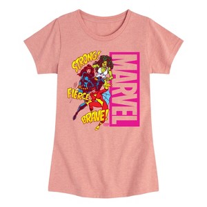 Girls' - Marvel - Super Hero Women Sound Effects Fitted Short Sleeve Graphic T-Shirt - 1 of 4