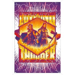 Trends International Marvel Thor: Love and Thunder - Purple Lightning Framed Wall Poster Prints - 1 of 4
