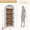 5 Shelf Arched Bookshelf Bookcase Tall Bookcase Farmhouse Display Storage Rack Wooden Bookshelves - 2 of 4
