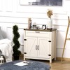 Modern Farmhouse Sideboard with Storage, Buffet Cabinet with 2 Barn Doors and Drawer for Dining Room - 2 of 4