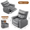 Recliner Chair for Adults, PU Leather Electric Rocker Recliner, 270 Degree Swivel Chair with Side Pocket, Modern Massage Sofa for Living Room Bedroom - 3 of 4