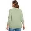 Clearlove Knit Cardigan for Plus Size  Women Open Front Button Lightweight Sweaters V Neck Loose 3/4 Sleeve Cardigans Outwear - 3 of 4