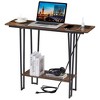 VECELO Couch Side & Console Table with 2 Outlets, 2 USB Ports and Extra Long 9.8 Feet Power Code, Sofa Behind - 2 of 4