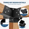 Pergola Bracket Kit,15° Angled Roof Brackets for 4x4 Lumber,3-Way Metal Connectors for DIY Pergola,Gazebo & Carport - 4 of 4