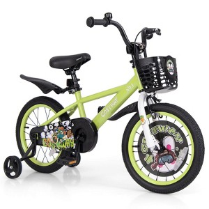 Infans Rabbit Pilot Sporty Kids Bike, 16 Inch Child Bike for 4-7 Years Old with Adjustable Height, Training Wheels, Handbrake & Coaster Brake, Green - 1 of 4