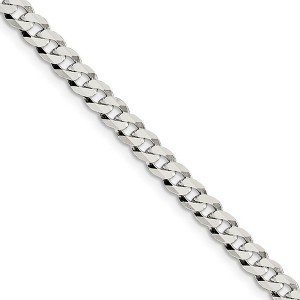 Black Bow Jewelry 4.5mm Sterling Silver Solid Flat Curb Chain Necklace - 1 of 4