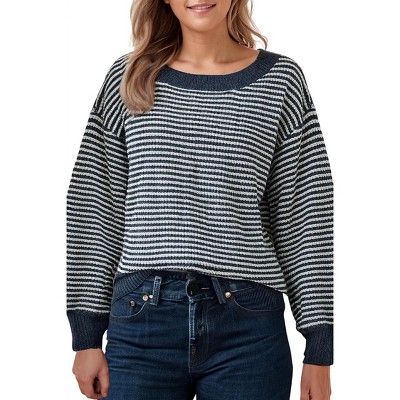 Women's Striped Oversized Sweater - 66DISCO